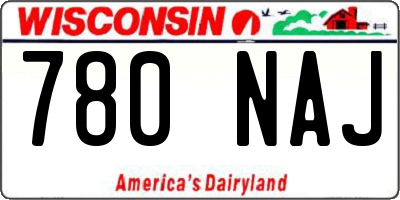 WI license plate 780NAJ