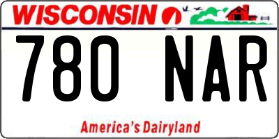 WI license plate 780NAR