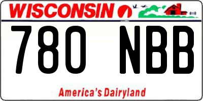 WI license plate 780NBB