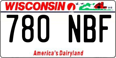 WI license plate 780NBF