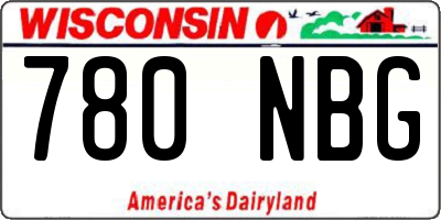 WI license plate 780NBG