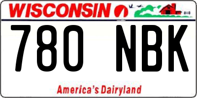 WI license plate 780NBK