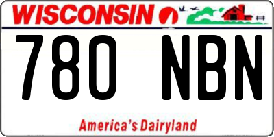 WI license plate 780NBN