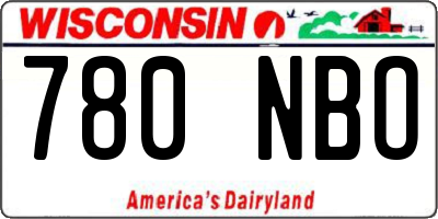 WI license plate 780NBO