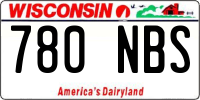 WI license plate 780NBS