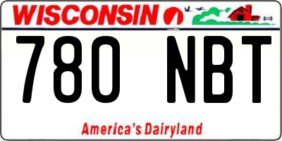 WI license plate 780NBT