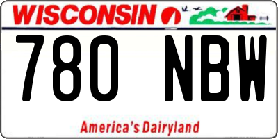 WI license plate 780NBW