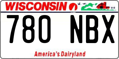 WI license plate 780NBX