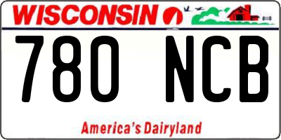 WI license plate 780NCB