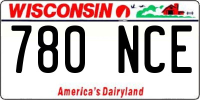 WI license plate 780NCE