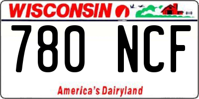 WI license plate 780NCF