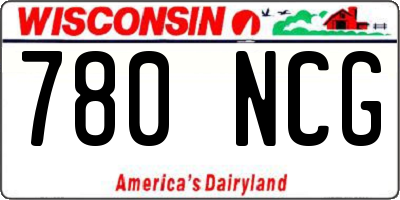 WI license plate 780NCG