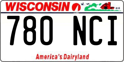 WI license plate 780NCI