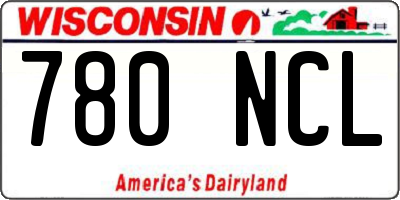 WI license plate 780NCL