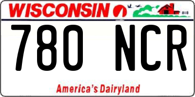 WI license plate 780NCR