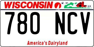 WI license plate 780NCV