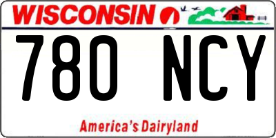WI license plate 780NCY