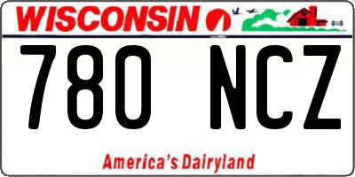 WI license plate 780NCZ