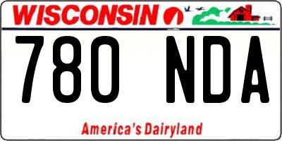 WI license plate 780NDA