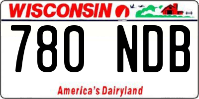 WI license plate 780NDB