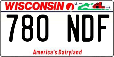 WI license plate 780NDF