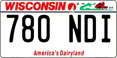 WI license plate 780NDI