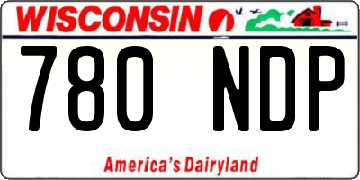 WI license plate 780NDP