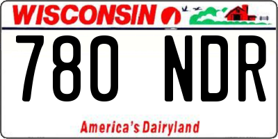 WI license plate 780NDR