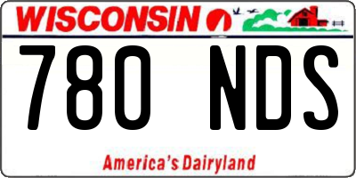 WI license plate 780NDS