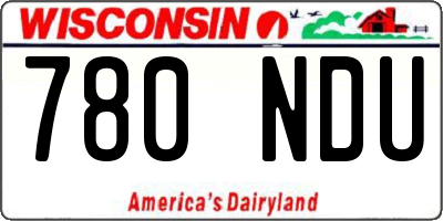 WI license plate 780NDU