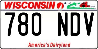 WI license plate 780NDV