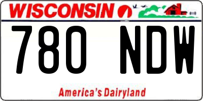 WI license plate 780NDW