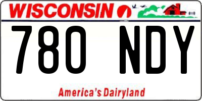 WI license plate 780NDY