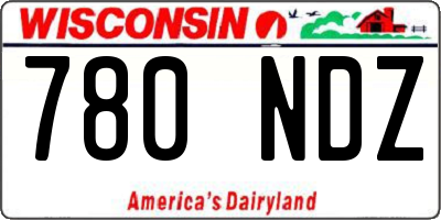 WI license plate 780NDZ