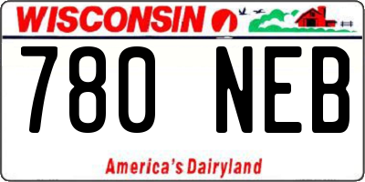 WI license plate 780NEB