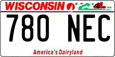 WI license plate 780NEC