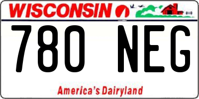 WI license plate 780NEG