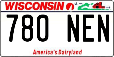 WI license plate 780NEN