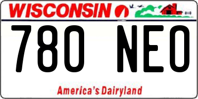 WI license plate 780NEO