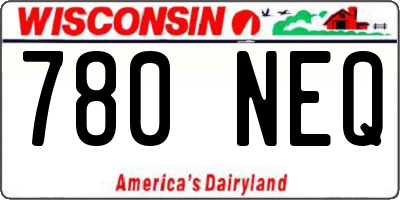 WI license plate 780NEQ