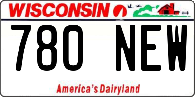 WI license plate 780NEW