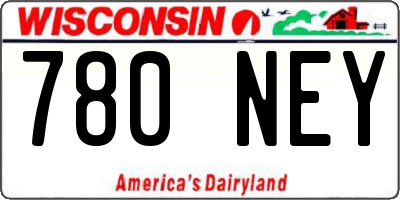 WI license plate 780NEY