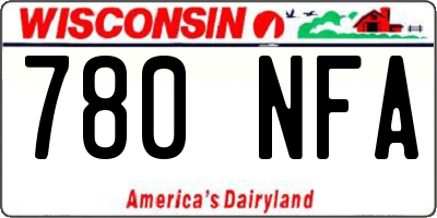 WI license plate 780NFA