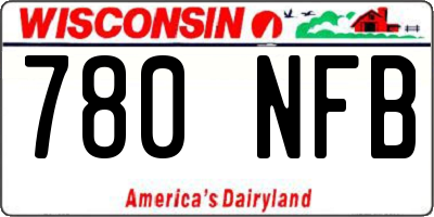WI license plate 780NFB