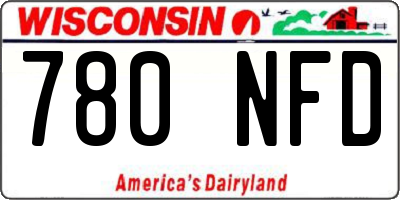 WI license plate 780NFD