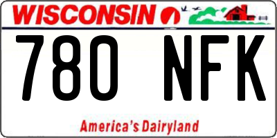 WI license plate 780NFK