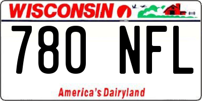 WI license plate 780NFL