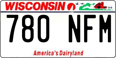 WI license plate 780NFM