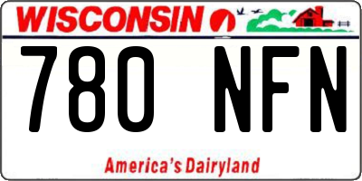 WI license plate 780NFN
