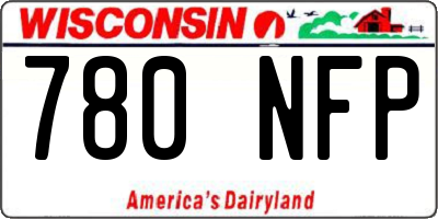 WI license plate 780NFP
